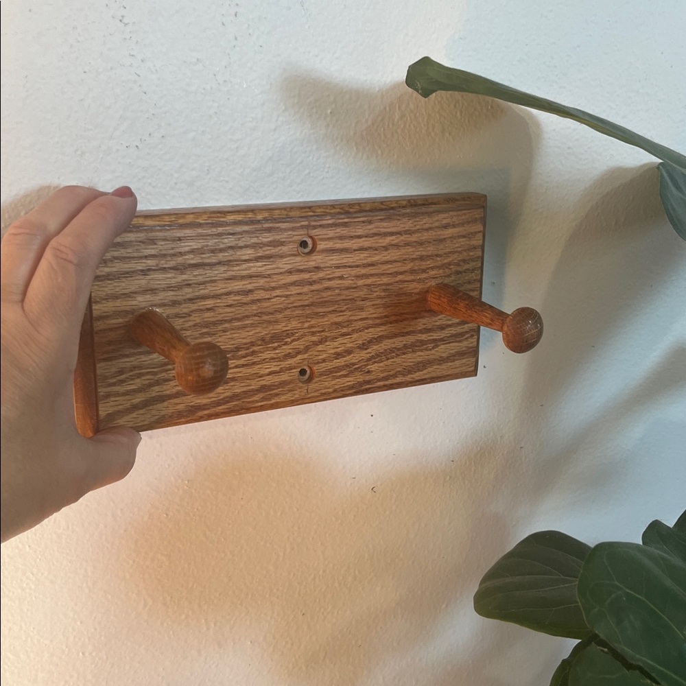 Vintage wooden wall pegs/ hooks